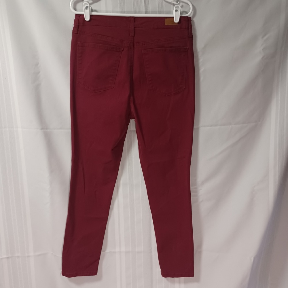 Crown & Ivy Pants Womens 12 Red High-Rise Skinny Stretch Cotton Lycra Casual - Picture 3 of 13